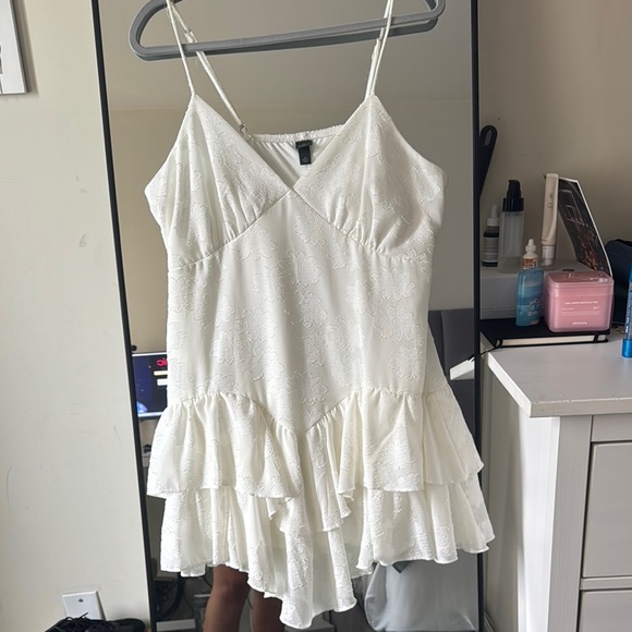 White Ruffle Dress - Picture 1 of 4